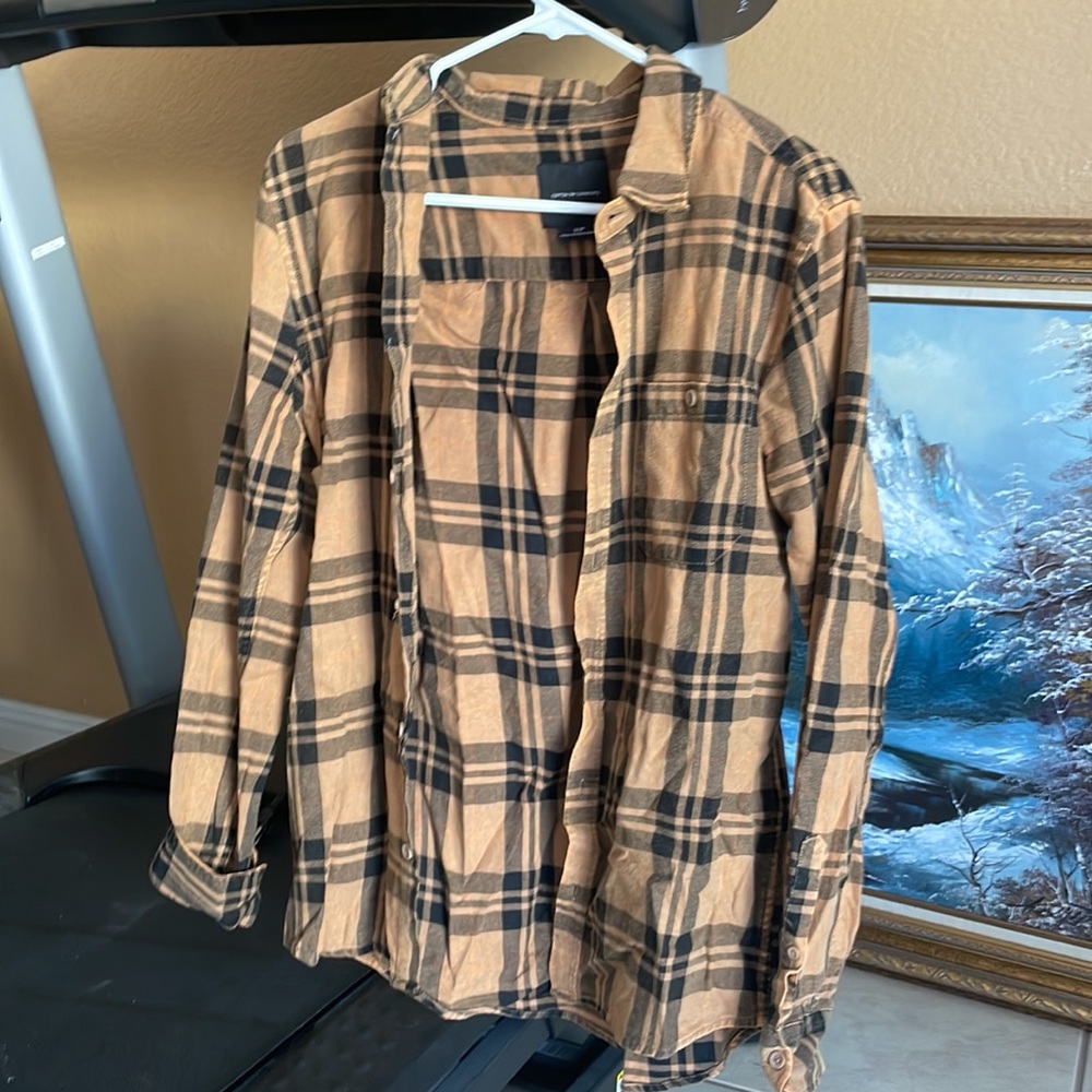 Cotton On - Orange Button on Flannel Shirt
